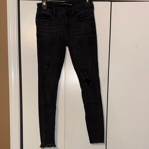 Express Women's Mid Rise Black Skinny Jeans